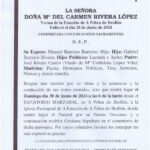 LA SEÑORA DOÑA Mª DEL CARMEN RIVERA LOPEZ
